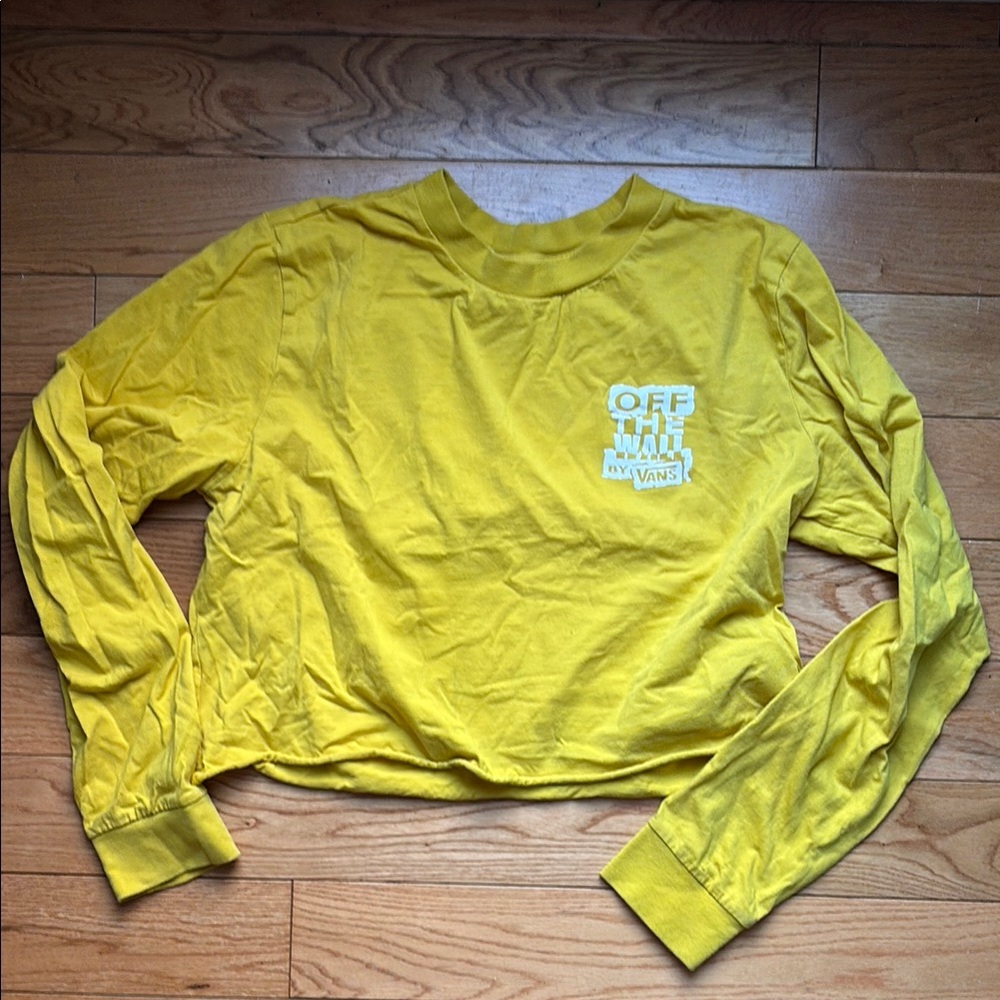 Vans Bright Yellow Crop Top with Logo